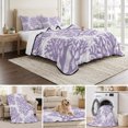 thumbnail image 6 of Quilts Twin XL Size, Purple Coral Coastal Soft Comforter Bedding Set for Bed, Summer Beach Nautical Ocean Lightweight Quilted Bedspread with Pillow Cover(2 Pieces) for All Season, 68x98 Inch, 6 of 9