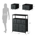 thumbnail image 4 of EnHomee Dresser for Bedroom with Shelves Black Dresser with 7 Drawers TV Stand Dressers with Wood Top & Metal Frame Small Dresser for Closet Living Room, Black Grey, 4 of 7