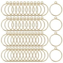50-Pack Open Bezels for Resin, Round Open Back Bezel Pendants for Resin Jewelry Making/DIY Earrings Necklace, Alloy Hollow Frame Pendants [Gold Tone]