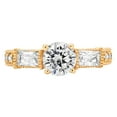 thumbnail image 3 of 2.33 ct Round Cut Moissanite 3 Stone 18K Yellow Gold Womens Engagement Ring, 3 of 5