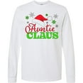 thumbnail image 3 of Inktastic Auntie Claus with Christmas Santa Hat and Snowflakes Long Sleeve T-Shirt, 3 of 5