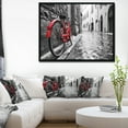 thumbnail image 4 of Design Art Vélo Rouge Rétro Vintage  Sur Toile Encadrée, 4 of 4