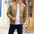 thumbnail image 5 of JPVDPA Men's Lightweight Bomber Jacket Zip Up Windbreaker Hiking Travel Work Coat Spring Fall Streetwear with Pockets Khaki XL, 5 of 9