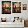 thumbnail image 4 of Designart "Roaster Barnyard Charm II" Animals Print on Natural Pine Wood, 4 of 5