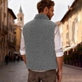 thumbnail image 7 of Jinhomg Men Sherpa Fleece Vest Lightweight Turtleneck Zipper Gilet Coat Sleeveless Stand-Up Collar Cardigan Trendy Winter Warm Jackets, 7 of 7