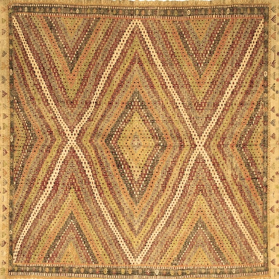 Ahgly Company Indoor Square Southwestern Brown Country Area Rugs, 3' Square