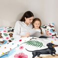 thumbnail image 5 of Homewish Cartoon Dachshund 7-Piece Twin Bedding,Ocean Wave Bedding Comforter Set,White,Hibiscus Flowers Decor,Polkadot Reversible, 5 of 8
