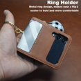 thumbnail image 6 of for Samsung Galaxy Z Flip 3 Case with Card Holder & Ring, Premium PU Leather Back Cover Hard PC Bumper All-Round Protection Protective Phone Case for Z Flip 3 2021 - Dark Brown, 6 of 12