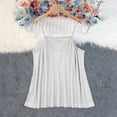 thumbnail image 4 of Craaazy Casual Tank Tops for Women Spaghetti Strap Solid Color Waffle Knit Blouses with Button Detail for Summer Daily Work, 4 of 9