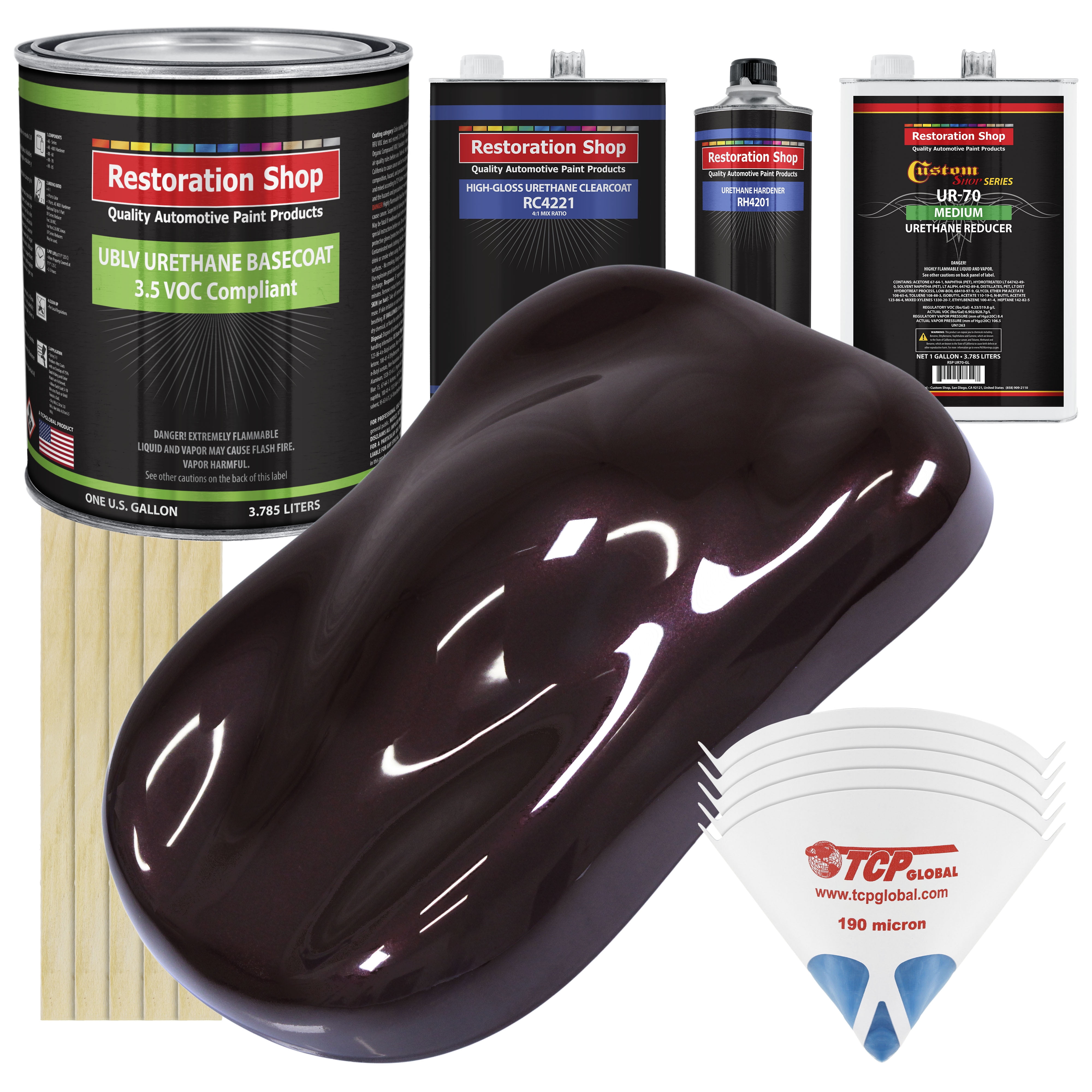 Black Cherry Pearl Gallon Low VOC URETHANE BASECOAT CLEARCOAT Car Auto