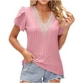 thumbnail image 1 of Birdeem Blouse Mode Femme Manches Courtes Col en V Ample Manches Bouffantes Imprimé, 1 of 5