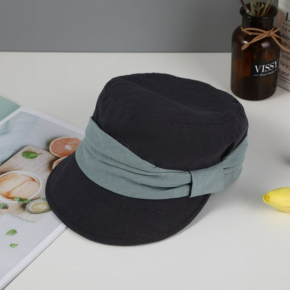 CoCopeaunt Simple Fashion Flat Top Beret, Women’S Summer Department Of Cotton Ladies Hat