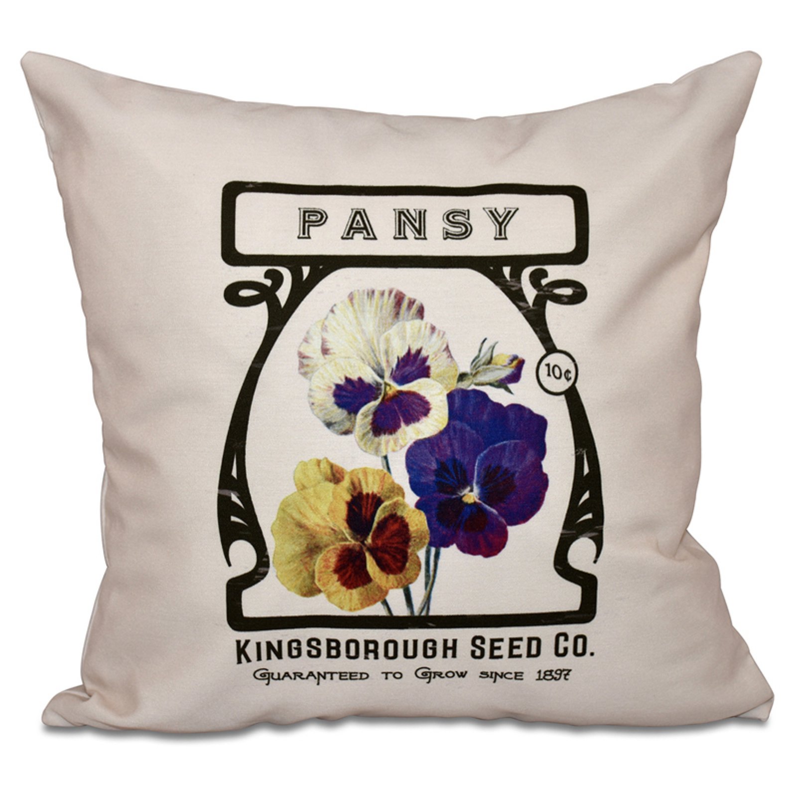 Simply Daisy 16" x 16" Pansy Floral Print Pillow
