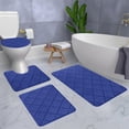 thumbnail image 5 of Muecwrye 4PCS Bathroom Rug Sets, Bathroom Accessories Clearance! U-Shaped Contour Toilet Rug, Soft Comfortable Water Absorption Non-Slip Bath Mat, Shower Mat for Floor, Room Door Mat, 5 of 6
