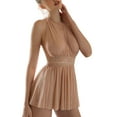 thumbnail image 1 of Kmbangi Robe de Lingerie à Dos Nu pour Femmes, Nuisette Aguichant à Col en V Profond en Maille Transparente Style Babydoll, 1 of 2