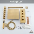 thumbnail image 5 of Boyel Living Luxury Shower System Set Wall Mount 3 Function 12inch Thermostatic Rainfall Shower with 6 Shower Massage Body Spray Jets,Brushed Gold, 5 of 7