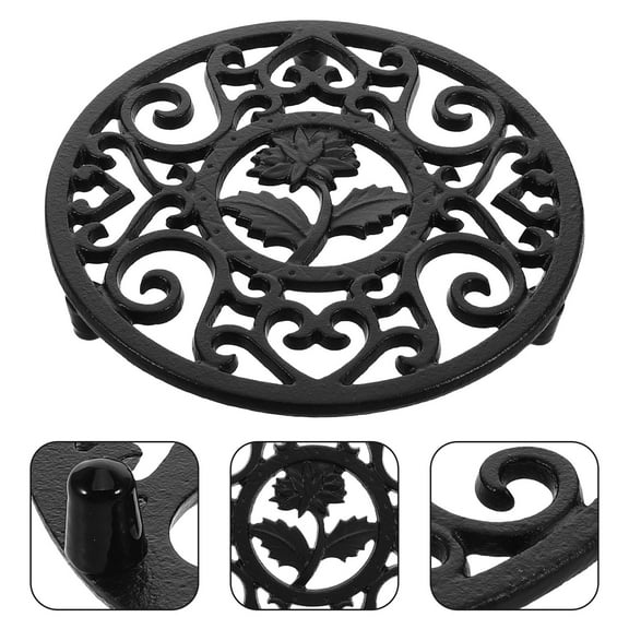 SOPOTUTU Cast Iron Trivet Pad Insulator for Kitchen Pots, Hot Kettles, Cookware, and
