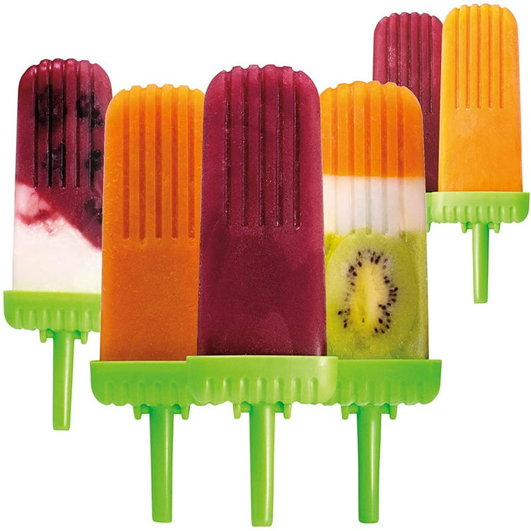 Josliki Popsicle Ice Mold Maker Set - 6 Pack BPA Free Reusable Ice Cream DIY Pop Molds Holders with Tray & Sticks Popsicles Maker Fun for Kids and Adults