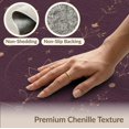 thumbnail image 6 of ODIKA 5'x7' Washable Area Rug Burgundy Celestial Floral Design Intricate Starry Motif with Elegant Borders for Guest Room, Lounge, Apartment, Non-Slip Low Profile, Stain Resistant, 6 of 7