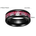 thumbnail image 4 of Black Crown Matching Rings Couple Ring Red 1CT CZ Women Wedding Ring Set Male Titnaium Ring, 4 of 8