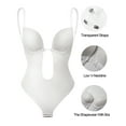 thumbnail image 4 of FITVALEN Women's Deep V Backless U Plunge Bodysuit Adjustable Straps Thong Full Body Shapewear Underwear, 4 of 5