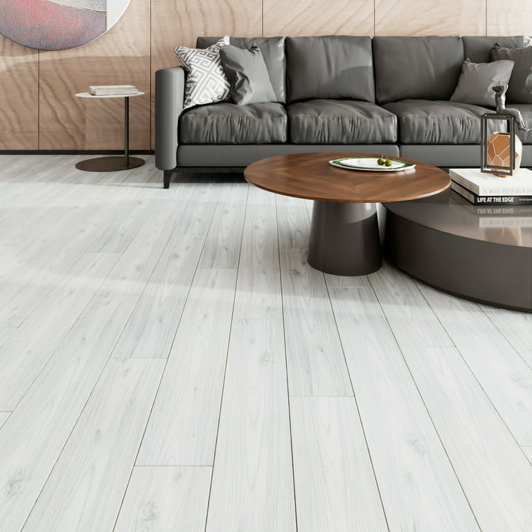 Lacheery 36 Inchx6 Inch 18 Tiles Grey White Vinyl Flooring L And Stick Faux Wood Planks Textured Laminate Removable Kitchen