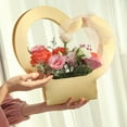 thumbnail image 2 of WASHWEPE Heart Shaped Bouquet Boxes Kraft Paper Wedding Flowers 6Pcs 14.6X14.6in, 2 of 10