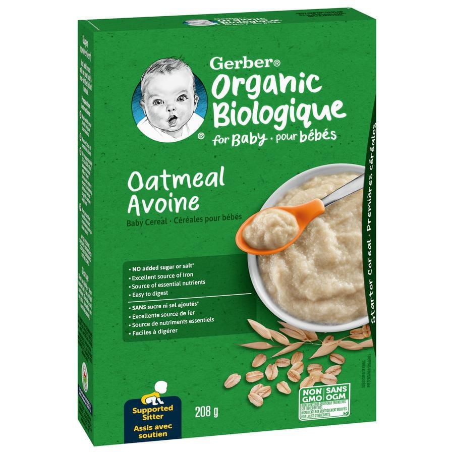GERBER Organic Baby Cereal Oatmeal 208 g, 208g