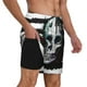 thumbnail image 2 of Balery Watercolor Skull Bañador para hombre, shorts de playa de secado rápido con entrepierna y forro de compresión-Large, 2 of 6
