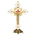 thumbnail image 2 of Religious Gifts Jesus on Cross Statue Tabletop Crucifix Cross Home Decor - 8" - Gold, 2 of 6
