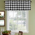 thumbnail image 5 of Black White Plaid Valances for Windows, Gradient Geometric Buffalo Checkered Light Filtering Kitchen Curtains, Rod Pocket Window Valance Curtains for Living Room Bedroom, 60" W x 18" L, 2 Panels, 5 of 9