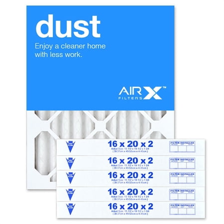 AIRx Filters 16x20x2 Air Filter MERV 8 Pleated HVAC AC Furnace Air Filter Dust 6-Pack Made in the USA