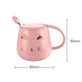 thumbnail image 2 of Taza de cerámica HappyWare diseño de gato con Tapa y cuchara rosa 100103_1, 2 of 3