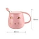 thumbnail image 2 of Taza de cerámica HappyWare diseño de gato con Tapa y cuchara rosa 100103_1, 2 of 3