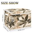 thumbnail image 3 of 40L Lidded Home Storage Bins Foldable Storage Box with Handle for Home Bedroom Closet, Afterimage Of Brown Flowers Printed, 3 of 7