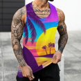 thumbnail image 4 of Men's Tank Tops,Men's Sleeveless Summer Casual Mesh Tank T-Shirt Round Neck Tops Tunic Loose Shirts(Yellow,M), 4 of 5