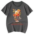 thumbnail image 4 of PMVFHDE T-Shirts à Manches Courtes pour Filles T-Shirts Amples pour Filles T-Shirts Amples pour Filles T-Shirts Imprimés Col Rond Manches Courtes T-Shirt Gris, 3-4 Ans, 4 of 4