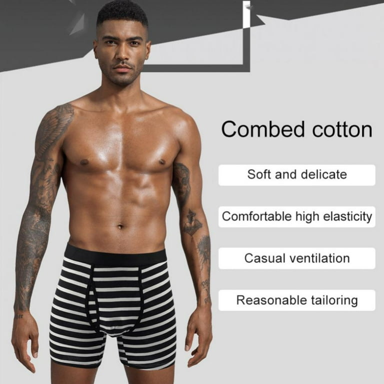 Men’s Boxer Briefs Underwear for Men Underwear Combed Cotton Solid Color  Low Waist Sexy Briefs