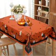 thumbnail image 2 of Rectangle Halloween Tablecloth 60x102In,Orange Pumpkin Skull Ghost Tablecloths,Polyester Waterproof Wrinkle-Resistant and Durable Table Cloth,Suitable for Halloween,Parties,Holiday,Kitchens, 2 of 6