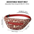 thumbnail image 3 of Fanny Pack Red Christmas Icon Pattern Waist Pack Bag,Running Cross Bag,Waterproof Large Fanny Packs for Women Men for Travel Running Hiking Cycling, 3 of 6