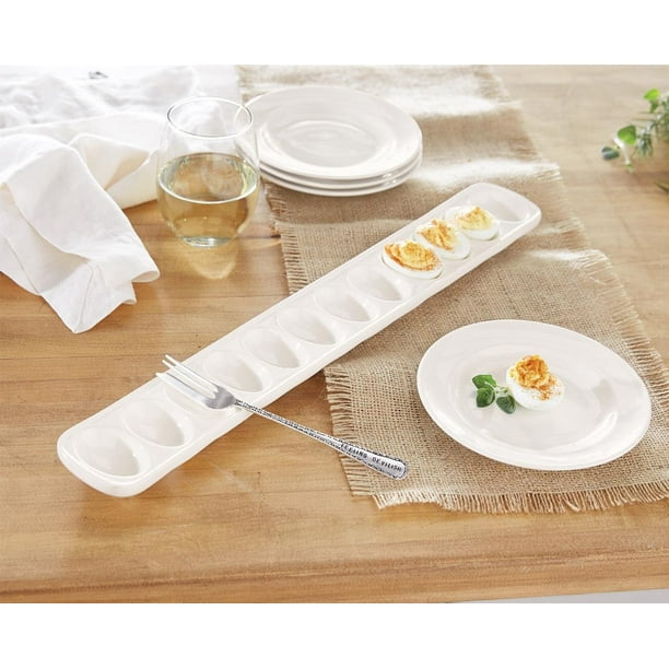 Mud Pie Deviled Egg Tray Set, White