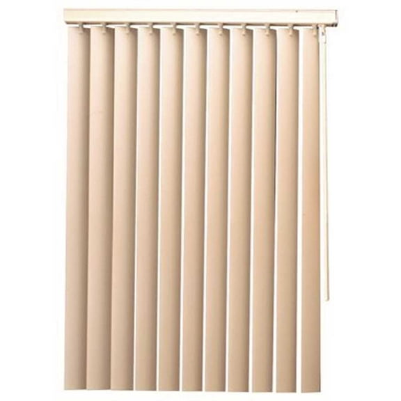 Designer's Touch 3.5" Cordless PVC Sliding Door Vertical Blinds, Alabaster, 78" x 84"