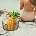 thumbnail image 5 of 10.6" Modern Fruit Bowl for Kitchen Counter - Stylish Black Metal & Wood Fruit Basket for Dining Table Centerpiece, Produce & Snack Storage, 5 of 5