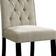 thumbnail image 3 of Modern Counter Height Chairs - Fabric Upholstered Bar Stools - Ivory & Black - Set of 2, 3 of 4