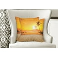 thumbnail image 4 of Ambesonne Tropical Throw Pillow Cover 2 Pack, Wooden Deck Sunset, 20", Orange Brown, 4 of 6