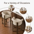 thumbnail image 4 of CHITA Modern Upholstered Bar Stools Set of 2, Counter Height Bar Stools with Curved Barrel Back & Rubberwood Frame, Sand Fabric, 4 of 18