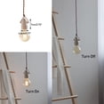 thumbnail image 3 of FSLiving H-type Pendant Light Fixture White E26 Ceramic Base with Brown Twisted Cord Mini Retro Design for Entryway Dorm Loft Corridor Living Room, Customizable (No Bulb, No Ceiling Track) - 1 Light, 3 of 7