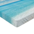 thumbnail image 2 of Ambesonne Summer Fitted Sheet, Exotic Beach Vivid Sky, Twin XL Size, Sky Blue Aqua, 2 of 3