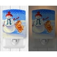 thumbnail image 2 of Caroline's Treasures 7151CNL Snowman with Pomeranian Winter Snowman Ceramic Night Light, 6x4x3", multicolor, 2 of 2