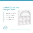thumbnail image 5 of RiverRidge Arched 35in 6-Cubby Entryway Bookshelf and Shoe Storage Organizer - White, 5 of 6